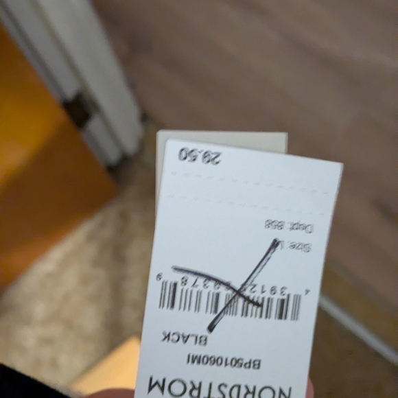 BP Black Long Sleeve Eyelet V-Neck Top - Picture 3 of 3